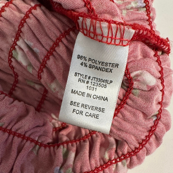 Women's Heart & Hips Floral Smocked Peplum Top Red/Pink Size Medium Boho - Picture 13 of 13